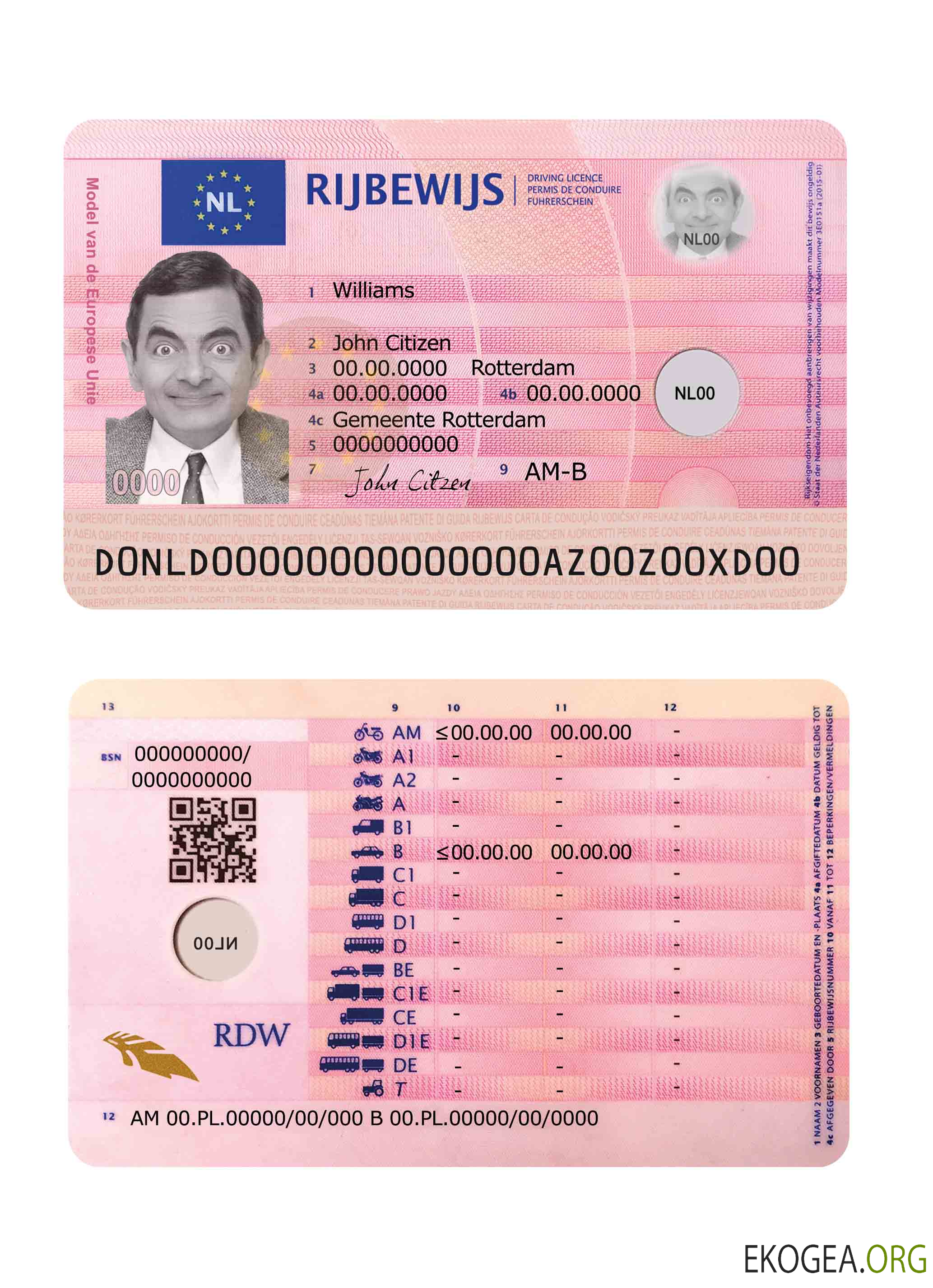Netherlands driving license 2014 present